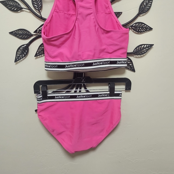 Justice Pink Bikini Set with Sporty Black‎ Trim size L (12-14) - Picture 8 of 10